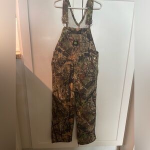 EUC John Deere Mossy Oak overalls size 7